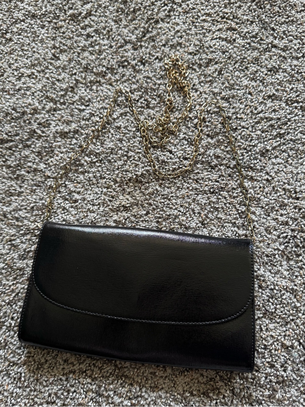 Halogen Classic Black Chain-Shoulder Clutch